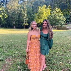 Dark green satin dress